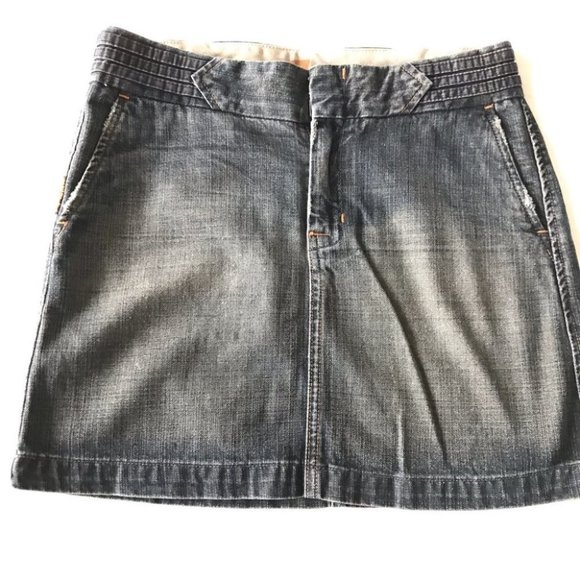 7 for all Mankind Mini Skirt Jean‎ Dark Wash - Picture 1 of 5